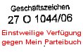 Einweilige Verfügung gegen mein Parteibuch